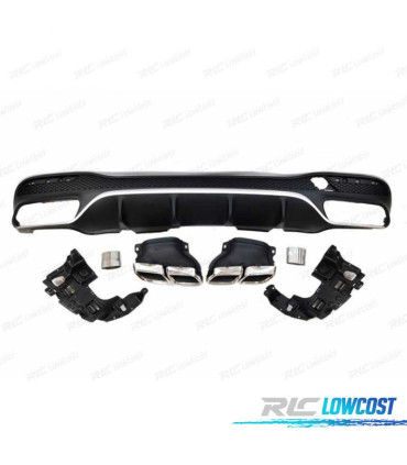 DIFFUSEUR ARRIÈRE MERCEDES W166 GLE 350 AMG LOOK GLE63 + EMBOUTS D´ÉCHAPPEMENT