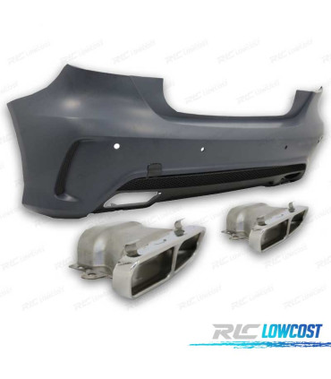 PARE-CHOCS ARRIÈRE MERCEDES CLASSE A W176 12-15 LOOK AMG A45 PDC + SORTIES D'ÉCHAPPEMENT