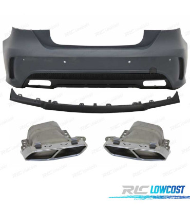 PARE-CHOCS ARRIÈRE MERCEDES CLASSE A W176 12-15 LOOK AMG A45 PDC + SORTIES D'ÉCHAPPEMENT
