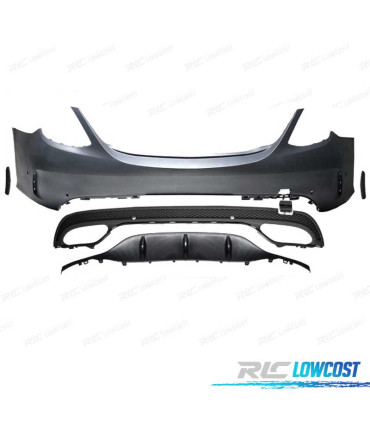 PARE-CHOCS ARRIÈRE MERCEDES W205 LOOK C63 14-18 EMBOUTS D'ÉCHAPPEMENT