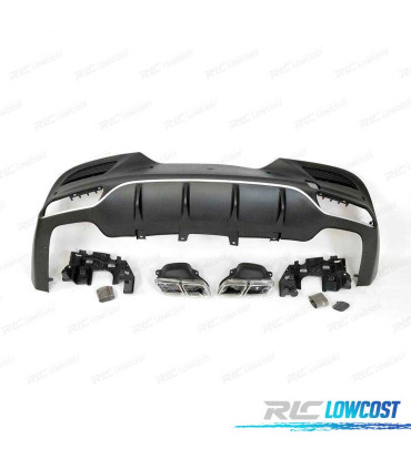 DIFFUSEUR ARRIÈRE MERCEDES C292 14-18 LOOK AMG GLE63 CHROMÉ + EMBOUTS