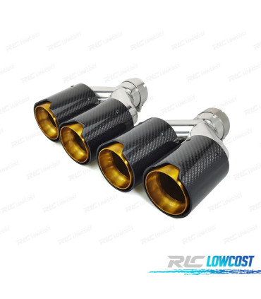 EMBOUT D'ÉCHAPPEMENT BMW LOOK M PERFORMANCE DORÉ CARBONE