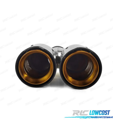 EMBOUT D'ÉCHAPPEMENT DROIT BMW LOOK M PERFORMANCE DORÉ CARBONE