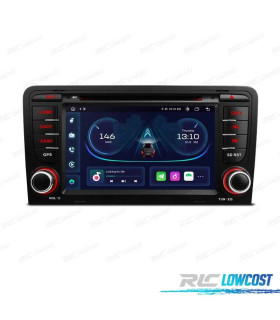 AUTORADIO GPS 2DIN ANDROID 12 OCTA-CORE POUR AUDI A3 8P 8PA 03-12 USB GPS TACTIL 7" HD