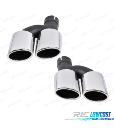 EMBOUTS D'ECHAPPEMENTS AUDI A4 16-19 LOOK S4 CHROME