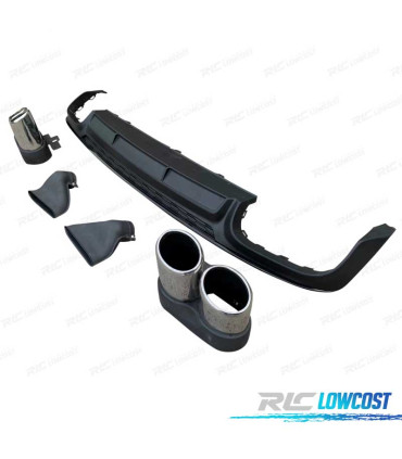 DIFFUSEUR AUDI A6 S LINE 19- LOOK S6 + EMBOUTS D'ECHAPPEMENTS CHROMES