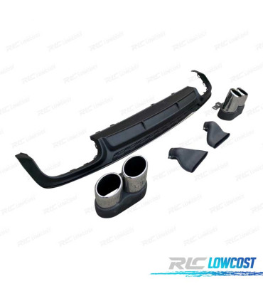 DIFFUSEUR AUDI A6 S LINE 19- LOOK S6 + EMBOUTS D'ECHAPPEMENTS CHROMES