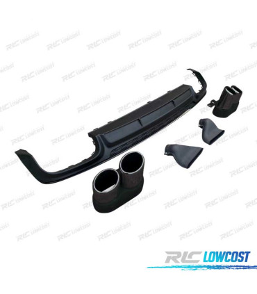 DIFFUSEUR AUDI A6 S LINE 18-22 LOOK S6 + EMBOUTS D'ECHAPPEMENTS NOIR