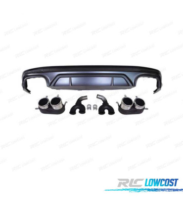 DIFFUSEUR AUDI Q5 S LINE 18-20 LOOK SQ5 + EMBOUTS D'ECHAPPEMENT CHROME
