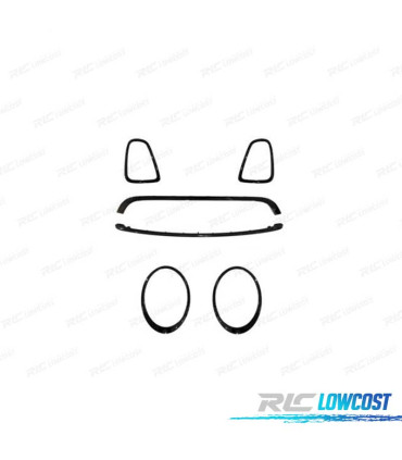 CONTOURS PHARES CALANDRE MINI R56 R57 R58 07-13 JCW LOOK NOIR BRILLANT