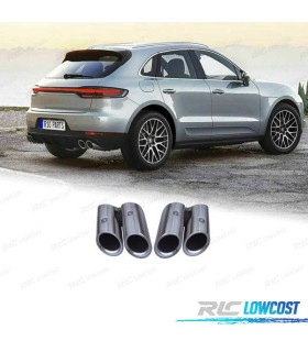 EMBOUTS D'ÉCHAPPEMENTS PORSCHE MACAN 18- LOOK GTS SILVER MATE