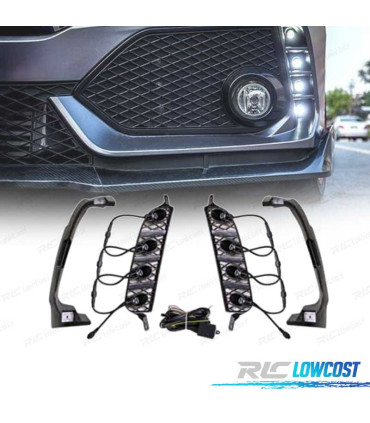 GRILLES FEUX DIURNES HONDA CIVIC 16-20 DRL PARE CHOCS TYPE R