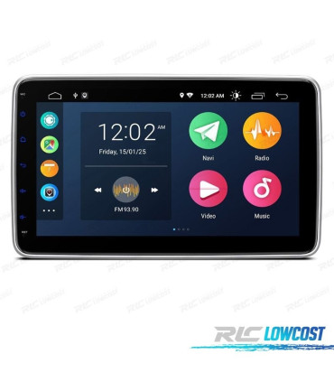 AUTORADIO GPS 1 DIN ANDROID 12 TACTILE LCD 10"