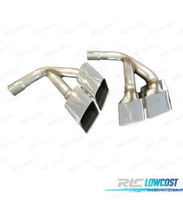 EMBOUTS D'ÉCHAPPEMENT AUDI Q7 3.0T DIESEL 16-19 LOOK SQ7 ARGENTÉ