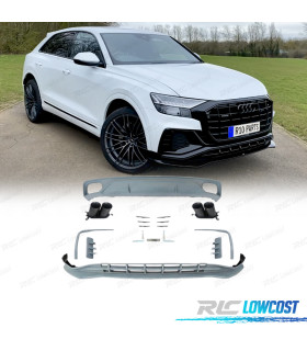 KIT CARROSSERIE AUDI Q8 18- LOOK ABT RSQ8 DIFFUSEUR + LÈVRE FRONTALE + EMBOUTS