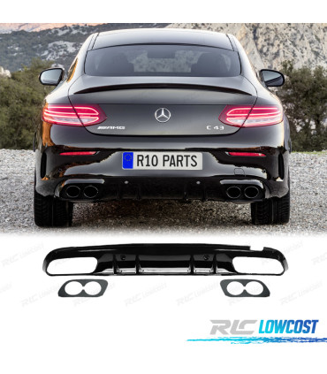 DIFFUSEUR MERCEDES W205 C205 COUPE AMG 14-18 LOOK C43 NOIR