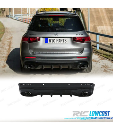 DIFFUSEUR MERCEDES X247 20- LOOK GLB35 + EMBOUTS D'ÉCHAPPEMENT NOIR