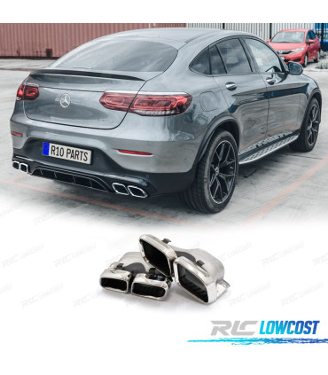 EMBOUTS D´ÉCHAPPEMENT MERCEDES GLC W253 X253 C253 15-18 LOOK GLC63 CHROMÉ