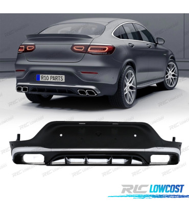 DIFFUSEUR MERCEDES GLC C253 COUPÉ 15-22 LOOK AMG GLC63 ARGENTÉ