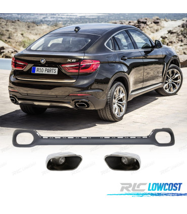 DIFFUSEUR BMW X6 F16 14-19 LOOK M + EMBOUTS D'ÉCHAPPEMENT CHROMÉ