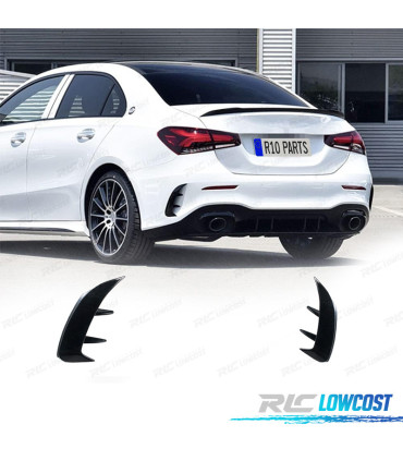 MOULURES ARRIÈRE MERCEDES W177 18- BERLINE LOOK AMG NOIR BRILLANT