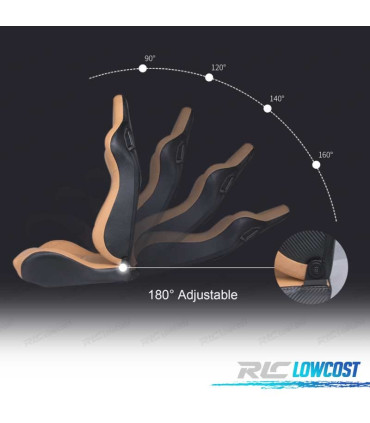 KIT SIÈGE SEMI BAQUET STYLE RS EN CUIR BEIGE