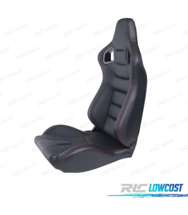 KIT SIÈGE SEMI BAQUET TYPE RS CUIR NOIR