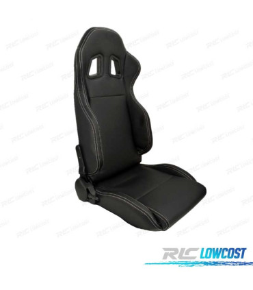 KIT SIÈGE BAQUET SPORT UNIVERSEL LOOK SPARCO CUIR NOIR