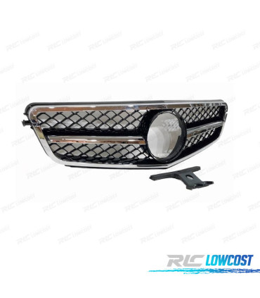 CALANDRE MERCEDES W204 11-14 LOOK AMG C63 NOIR CHROMÉ