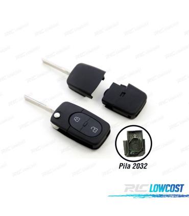 COQUE CLÉS AUDI CARRÉ LAME LISSE PILE 2032