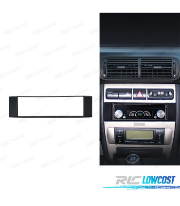 FACADE AUTORADIO 1-DIN NOIR POUR AUDI SEAT FIAT