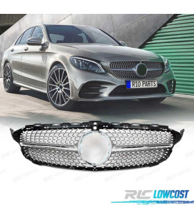CALANDRE MERCEDES W205 AMG 14-18 CAMERA LOOK DIAMOND SILVER