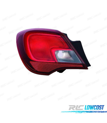 FEUX ARRIÈRE GAUCHE POUR OPEL CORSA E 3P 15-19 BLANC ROUGE