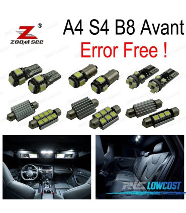 KIT 21 AMPOULES LED INTÉRIEUR POUR AUDI A4 B8 S4 AVANT ESTATE 09-15