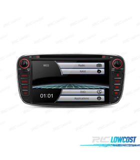 AUTORADIO 2DIN 7" POUR FORD ROND COULEUR NOIR USB GPS TACTIL HD