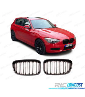 CALANDRE DOUBLE BMW F20 PRE-LCI 11-15 LOOK M1 NOIR MAT