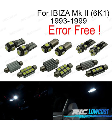 KIT 9 AMPOULES INTÉRIEUR LED POUR SEAT IBIZA II 6K1 93-99