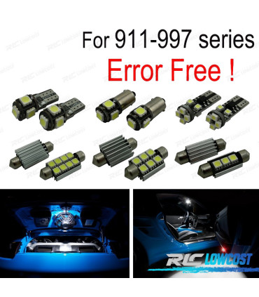 KIT 10 AMPOULES LED INTÉRIEUR POUR PORSCHE 911 SÉRIE 997 CARRERA 4S TURBO S 05-11