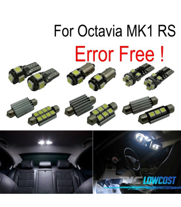 KIT 10 AMPOULES LED INTÉRIEUR POUR SKODA OCTAVIA MK 1 MKI RS 1U2 96-04