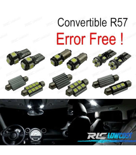 KIT 12 AMPOULES LED INTÉRIEUR POUR MINI COOPER CABRIO CONVERTIBLE R57 09-15