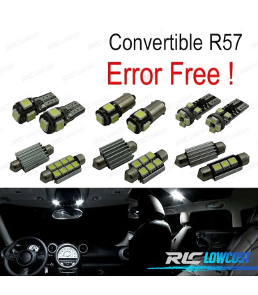 KIT 12 AMPOULES LED INTÉRIEUR POUR MINI COOPER CABRIO CONVERTIBLE R57 09-15