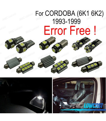 KIT 7 AMPOULES LED INTÉRIEUR POUR SEAT CORDOBA 6k 1 6K2 93-99