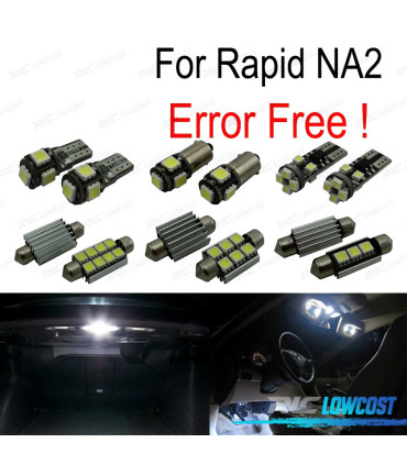 KIT 10 AMPOULES LED INTÉRIEUR POUR SKODA RAPID NA2 11-