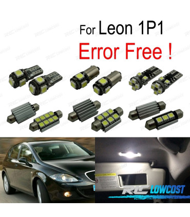 KIT 12 AMPOULES LED INTÉRIEUR POUR SEAT LEON MK2 1P 1P1 05-12