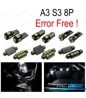 KIT 12 AMPOULES LED INTÉRIEUR AUDI A3 S3 8P 06-13