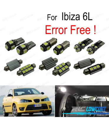KIT 10 AMPOULES LED INTÉRIEUR POUR SEAT IBIZA MK4 MK IV 6L 02-08