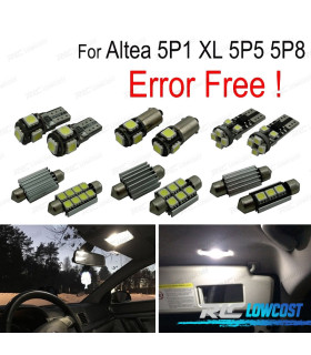 KIT 11 AMPOULES LED INTÉRIEUR POUR SEAT ALTEA 5P 1 XL 5P5 5P8 04-15