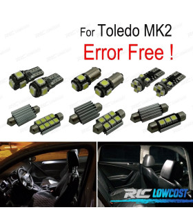 KIT 14 AMPOULES LED INTÉRIEUR POUR SEAT TOLEDO II MK2 1M 1M2 99-04