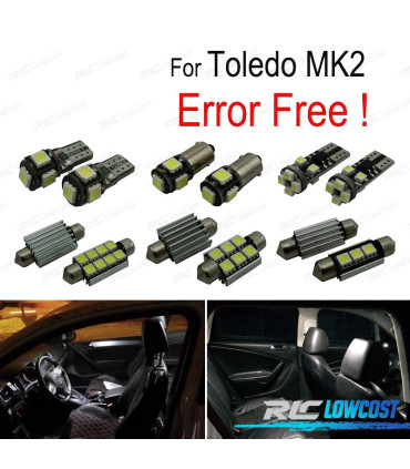 KIT 14 AMPOULES LED INTÉRIEUR POUR SEAT TOLEDO II MK2 1M 1M2 99-04