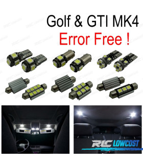 KIT 15 AMPOULES LED INTÉRIEUR POUR VOLKSWAGEN VW GTI GOLF 4 MK4 MKIV 99-05